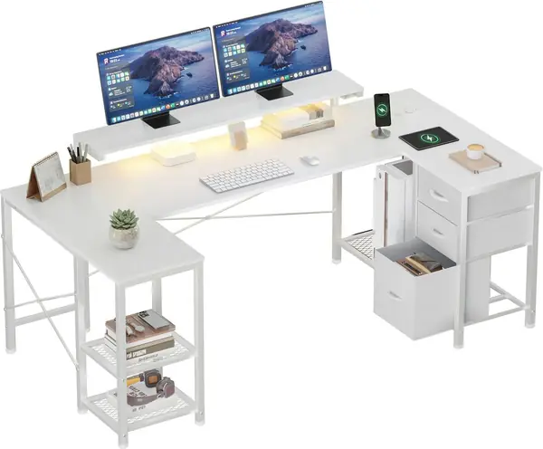 Eckschreibtisch Gaming Schreibtisch mit LED
