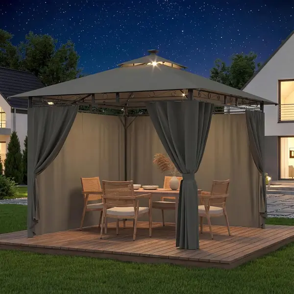 Garden Pavillon 3x3 Wasserdicht Stabil Winterfest Deluxe