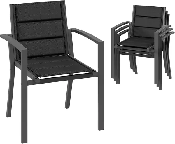 Gartenstuhl Set 4 – max. Belastung 160 kg, Balkonstuhl