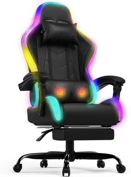 LED Gaming Stuhl – Ergonomischer Bürostuhl mit…