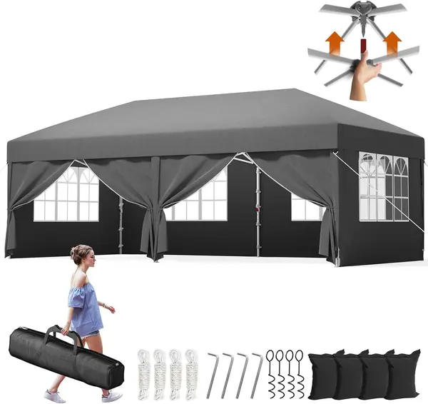 One Touch Faltpavillon 3x6 wasserdicht stabil Winterfest
