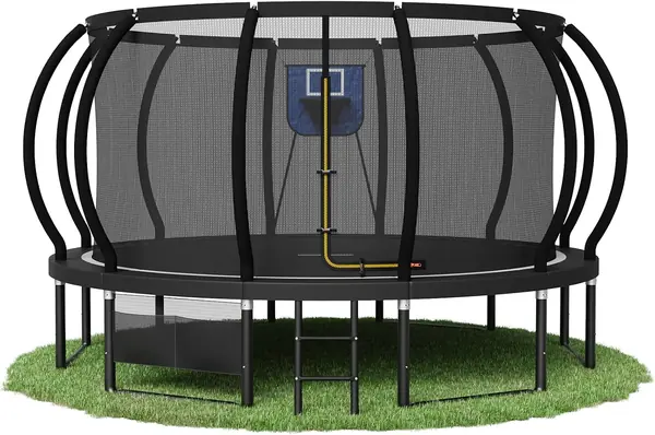 Outdoor Trampolin mit Basketballkorb & Sicherheitsnetz