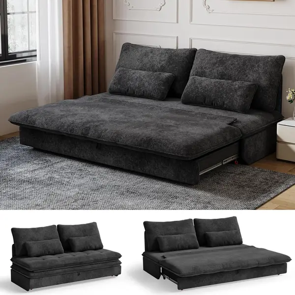 Sofa mit Schlaffunktion 190 x 157 Ausziehbares Schlafsofa